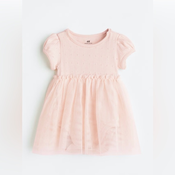 H&M Pink Tulle Baby Dress with bodysuit - Picture 1 of 4